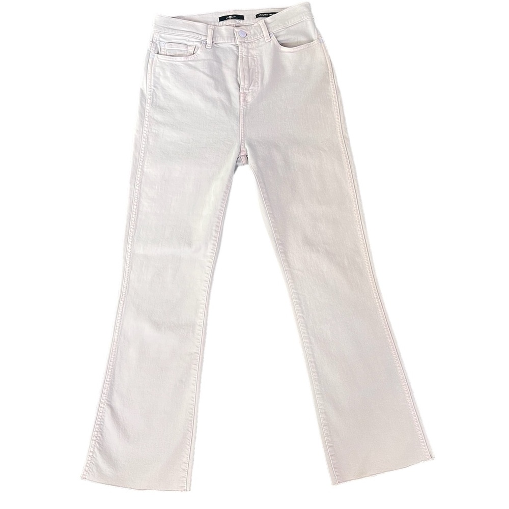 7 For All Mankind Italian Fabric Wide Leg Raw Hem Light‎ Purple Jeans Women’s 28